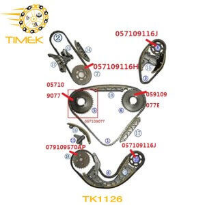 TK1126 VW Phaeton Touareg 2.7L 3.0L VW Gear Crankshaft Timing Chain Kit Berkualitas Tinggi dari Changsha TimeK Industrial Co., Ltd.